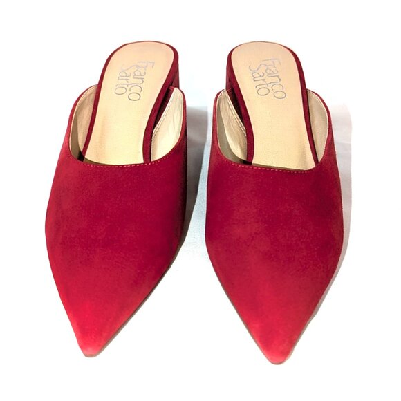 Franco Sarto	| Tamera Crimson Red Suede Mule Heel | Size 6.5 - Picture 2 of 15
